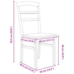 Dining Chair 2 pcs Natural Solid Rubber Wood