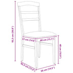 Dining Chair 2 pcs White and Grey Solid Rubber Wood