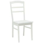 Dining Chair 2 pcs White Solid Rubber Wood