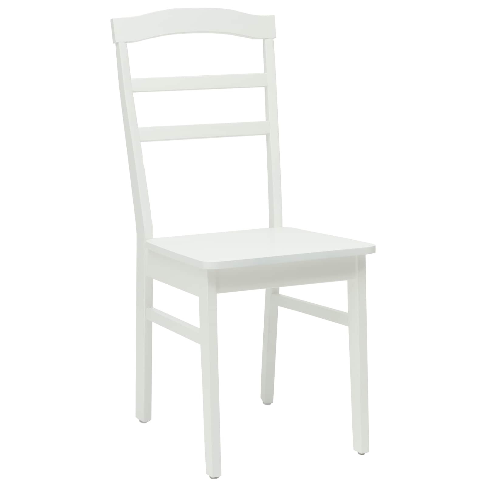 Dining Chair 2 pcs White Solid Rubber Wood