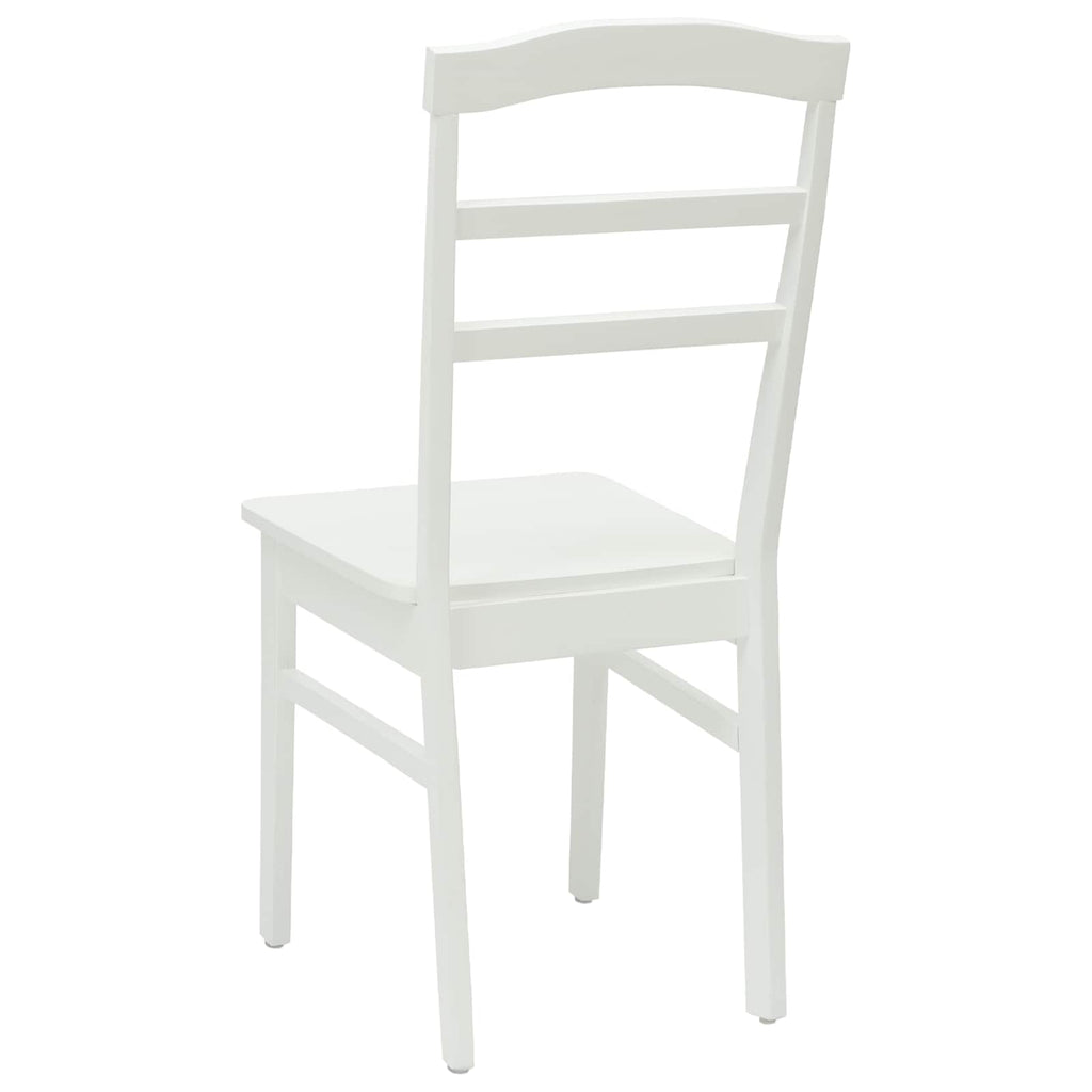 Dining Chair 2 pcs White Solid Rubber Wood