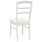 Dining Chair 2 pcs White Solid Rubber Wood