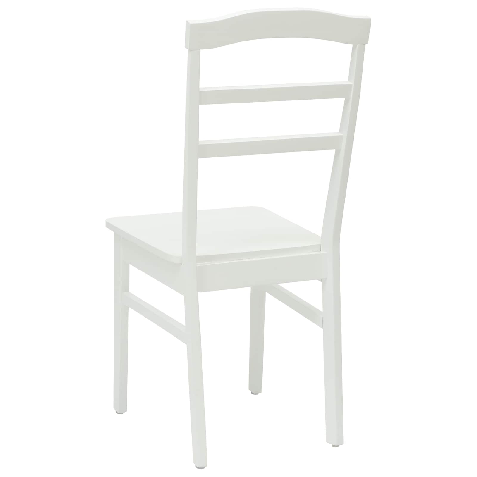 Dining Chair 2 pcs White Solid Rubber Wood