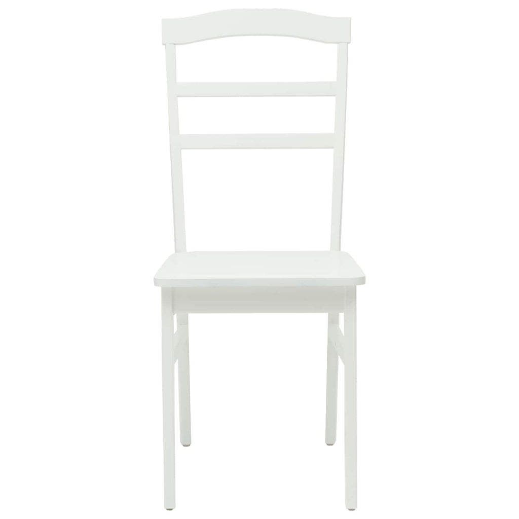 Dining Chair 2 pcs White Solid Rubber Wood