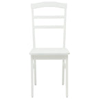 Dining Chair 2 pcs White Solid Rubber Wood
