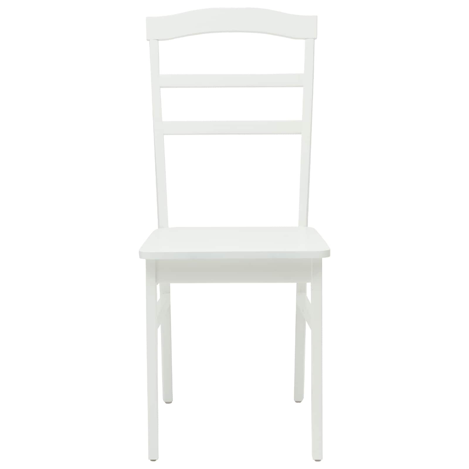 Dining Chair 2 pcs White Solid Rubber Wood