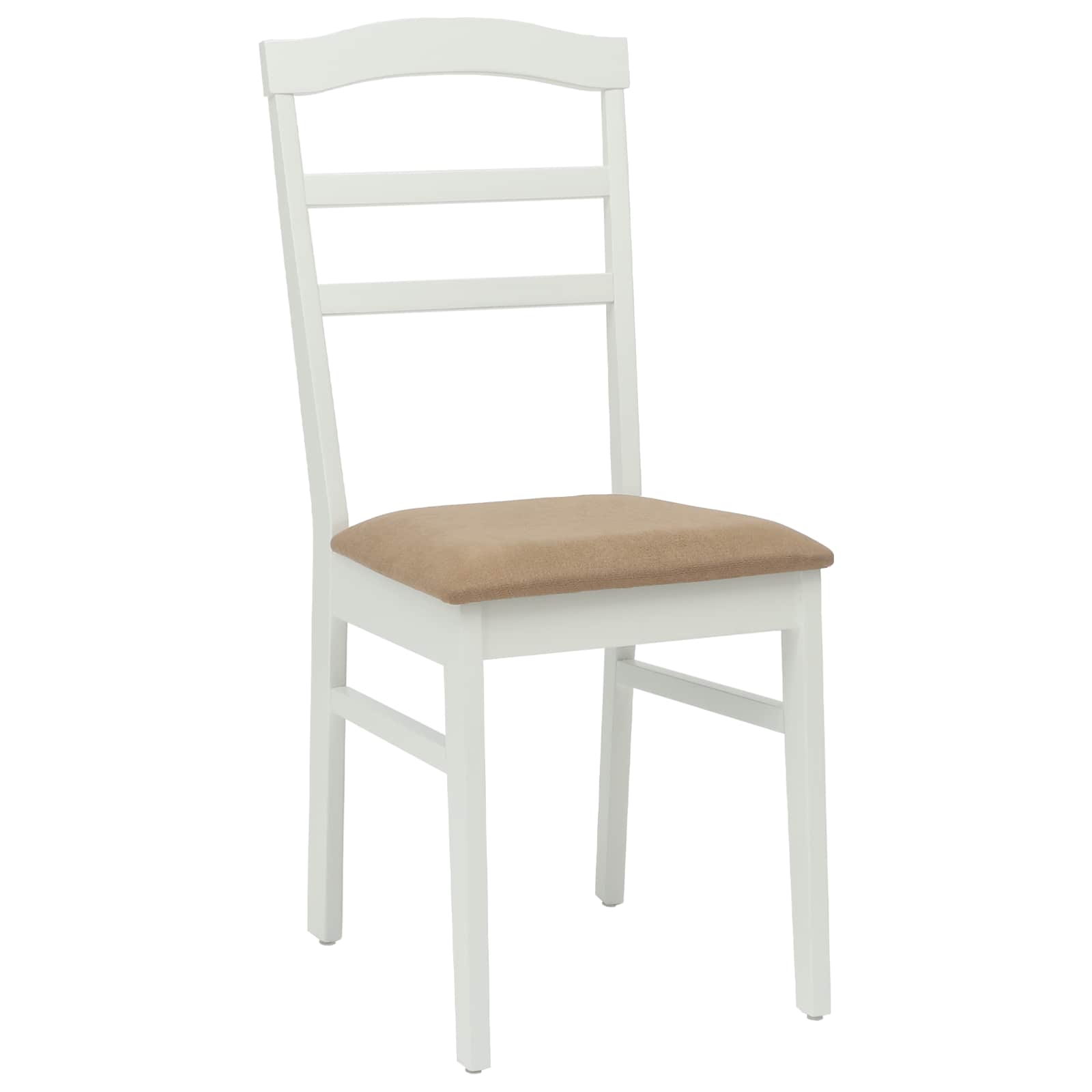 Dining Chair 2 pcs White and Brown Solid Rubber Wood