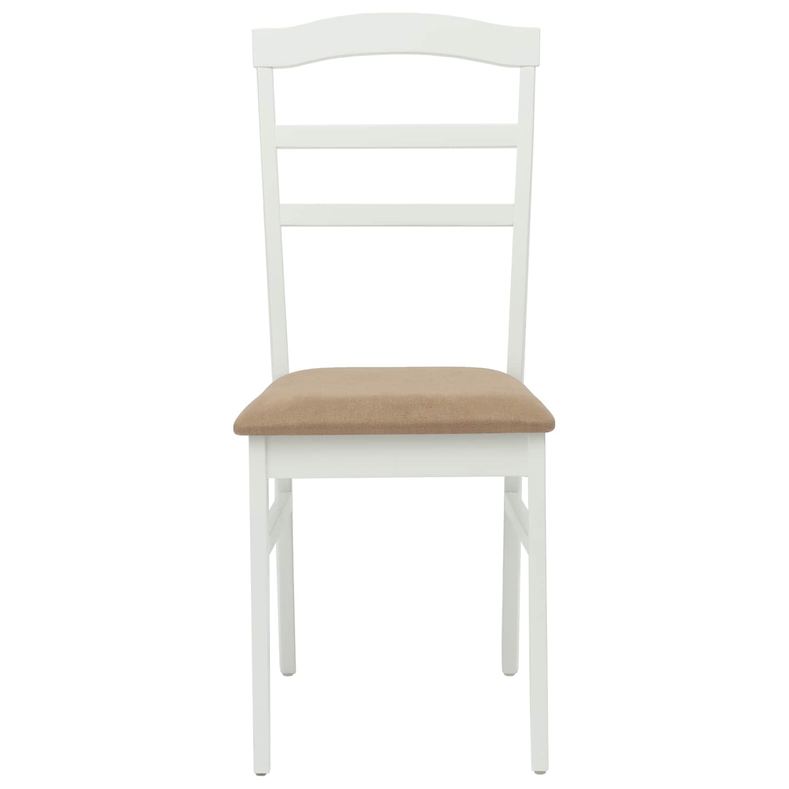 Dining Chair 2 pcs White and Brown Solid Rubber Wood