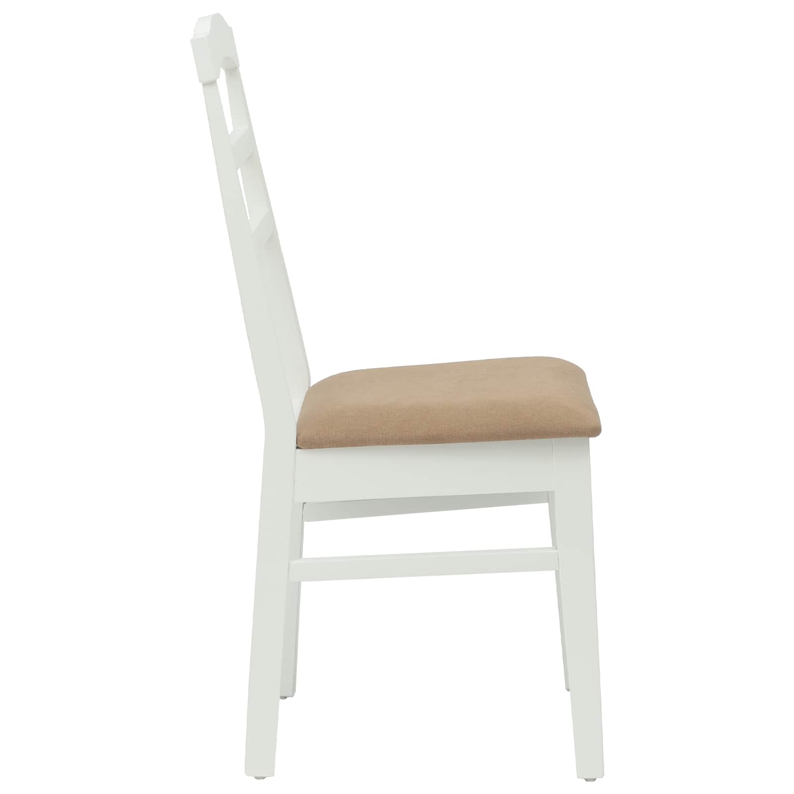 Dining Chair 2 pcs White and Brown Solid Rubber Wood