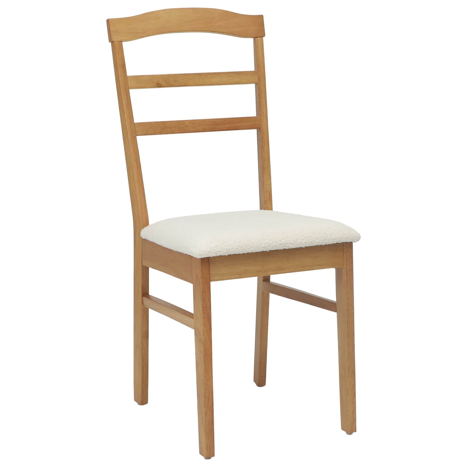 Dining Chair 2 pcs Natural and Light Solid Rubber Wood