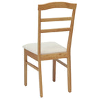 Dining Chair 2 pcs Natural and Light Solid Rubber Wood