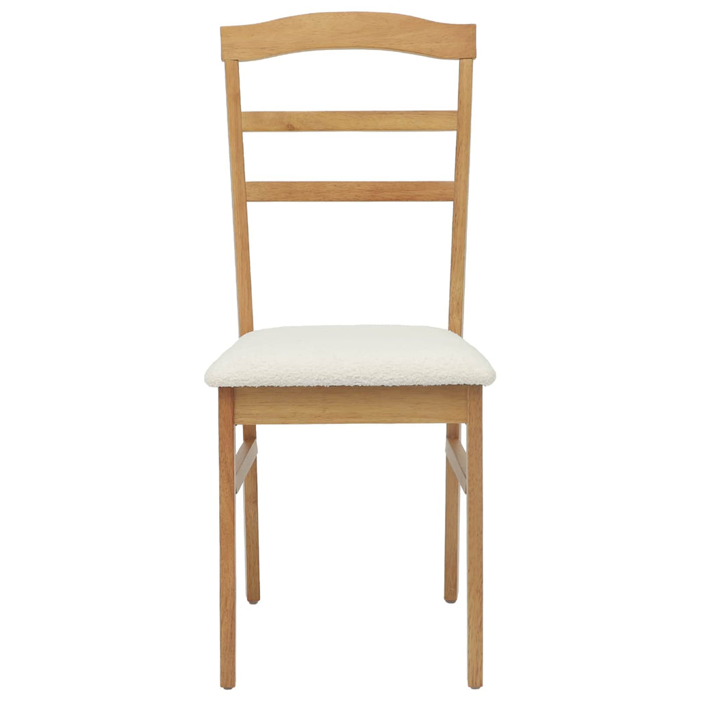 Dining Chair 2 pcs Natural and Light Solid Rubber Wood