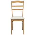 Dining Chair 2 pcs Natural and Light Solid Rubber Wood