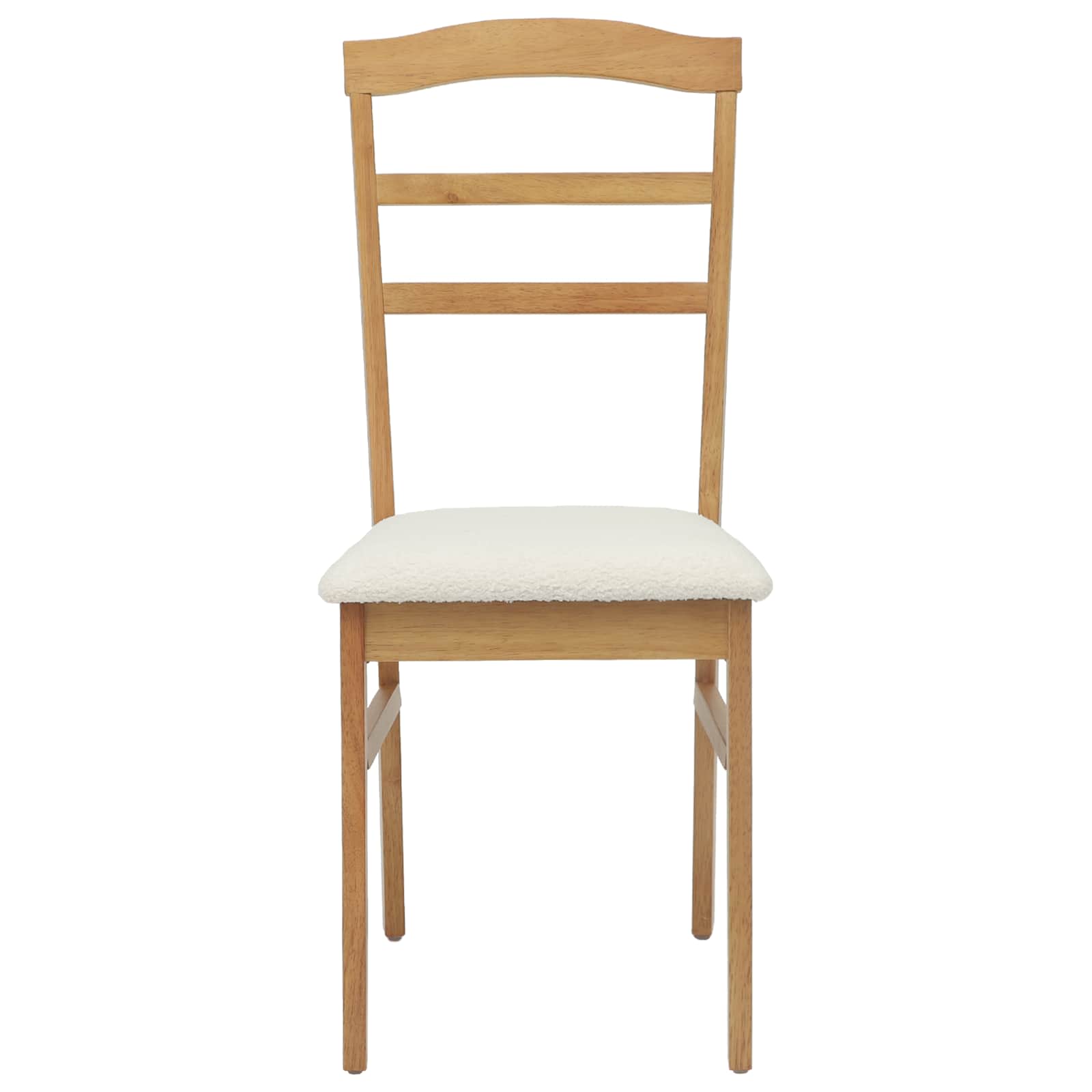 Dining Chair 2 pcs Natural and Light Solid Rubber Wood