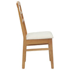 Dining Chair 2 pcs Natural and Light Solid Rubber Wood