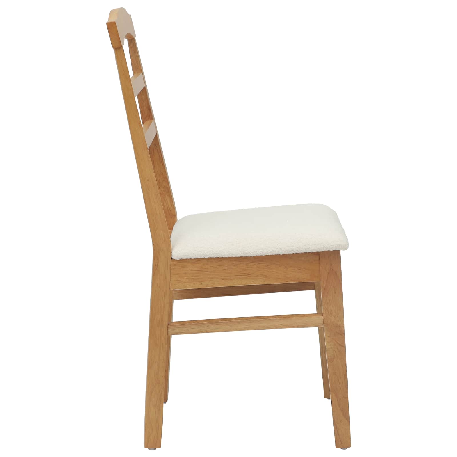 Dining Chair 2 pcs Natural and Light Solid Rubber Wood