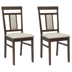 Dining Chair 2 pcs Light Brown and Light Solid Rubber Wood