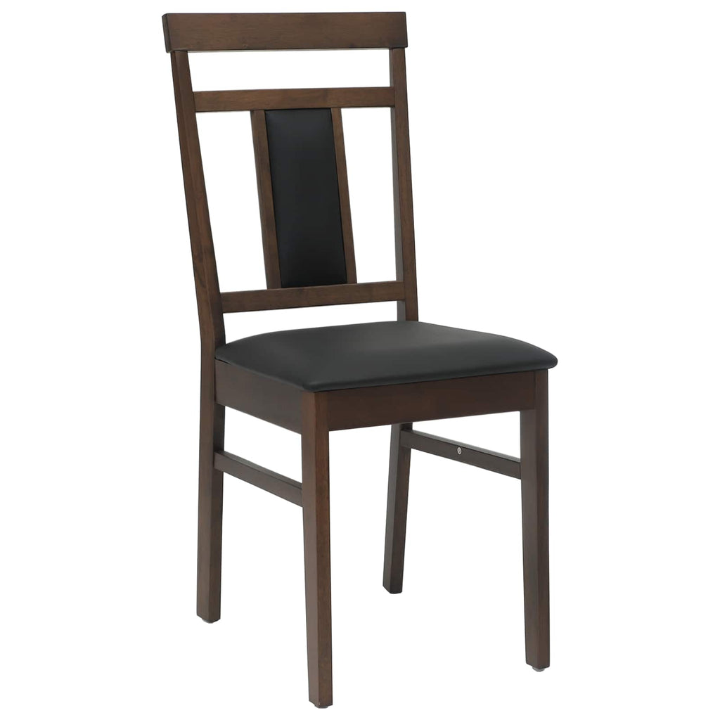 Dining Chair 2 pcs Light Brown and Black Solid Rubber Wood