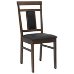 Dining Chair 2 pcs Light Brown and Black Solid Rubber Wood