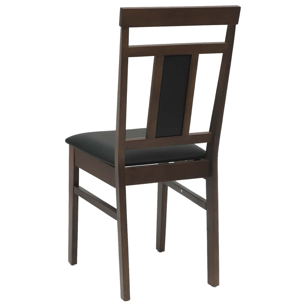 Dining Chair 2 pcs Light Brown and Black Solid Rubber Wood