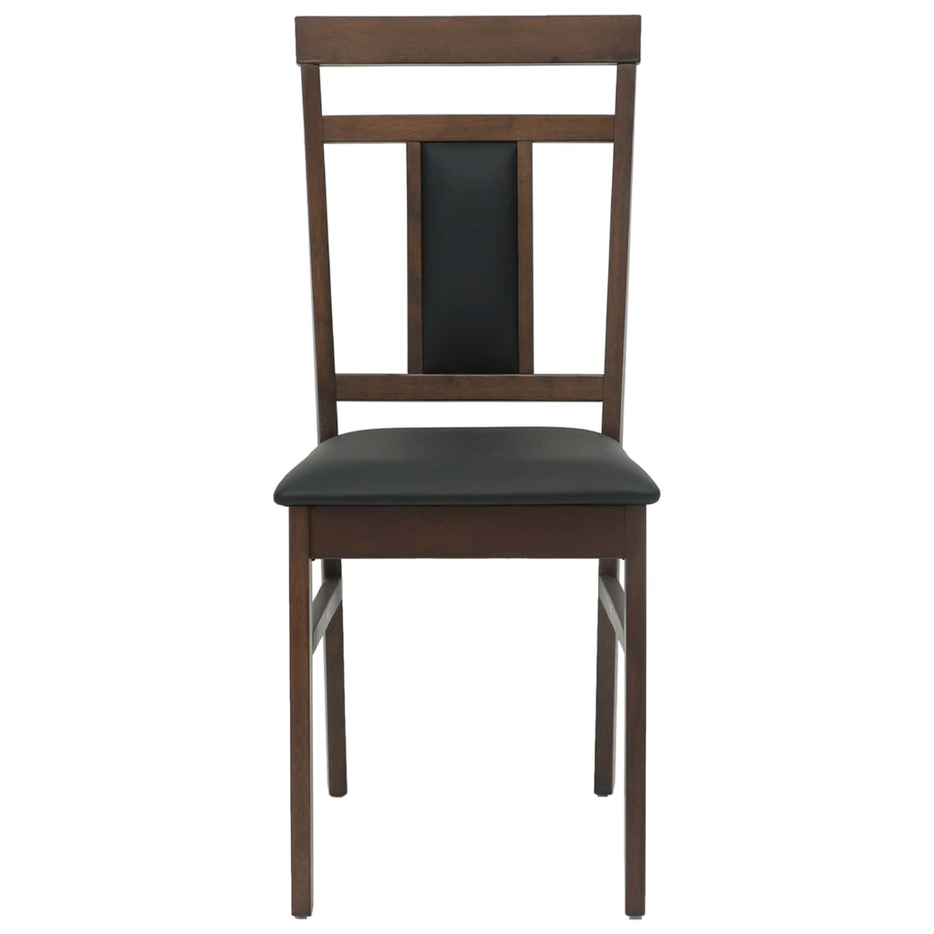 Dining Chair 2 pcs Light Brown and Black Solid Rubber Wood