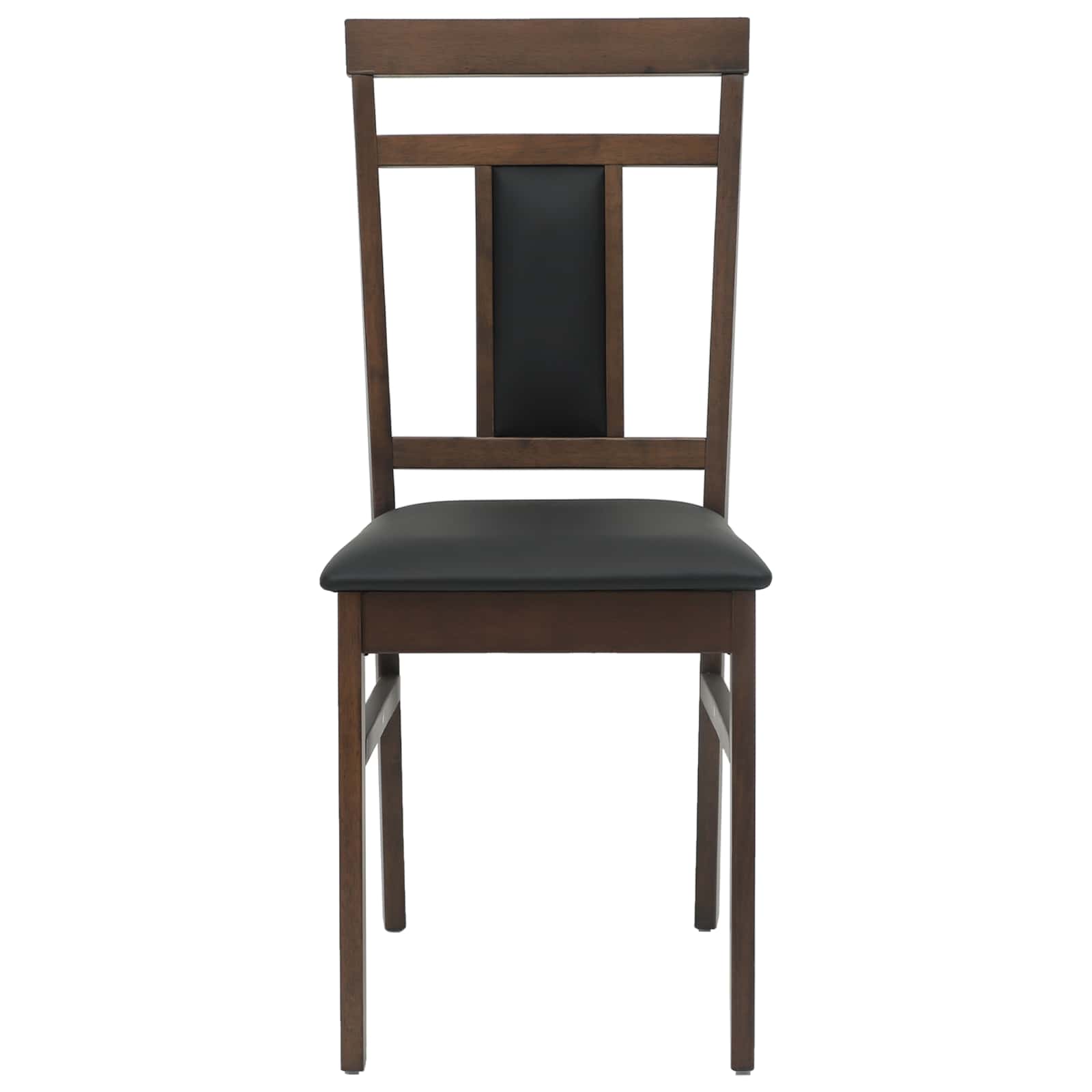 Dining Chair 2 pcs Light Brown and Black Solid Rubber Wood