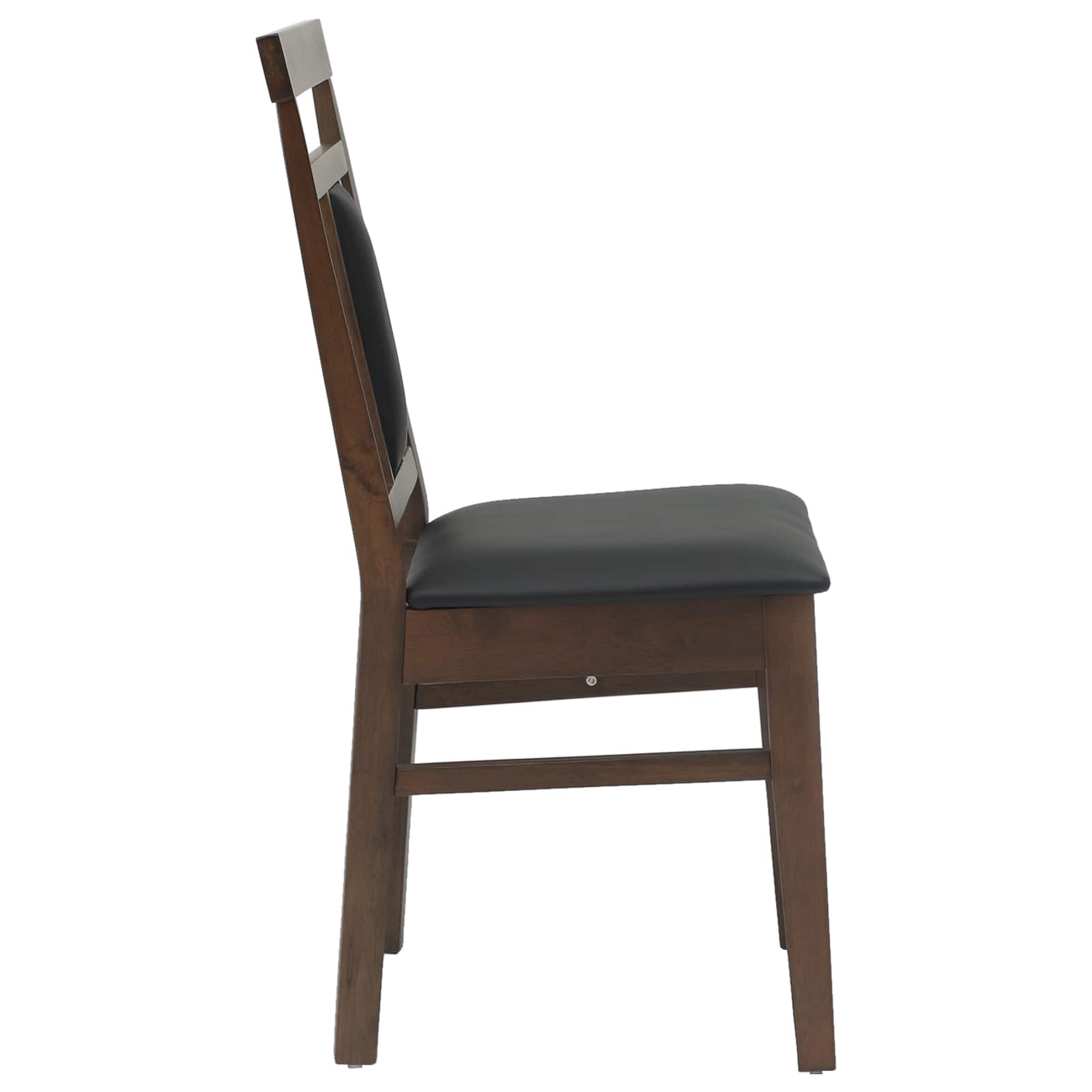 Dining Chair 2 pcs Light Brown and Black Solid Rubber Wood