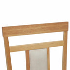 Dining Chair 2 pcs Natural and Light Solid Rubber Wood