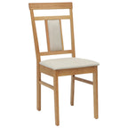 Dining Chair 2 pcs Natural and Light Solid Rubber Wood