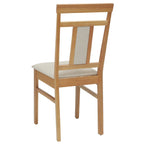 Dining Chair 2 pcs Natural and Light Solid Rubber Wood