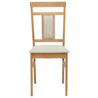 Dining Chair 2 pcs Natural and Light Solid Rubber Wood