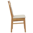 Dining Chair 2 pcs Natural and Light Solid Rubber Wood