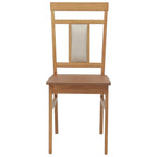 Dining Chair 2 pcs Natural Solid Rubber Wood
