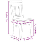 Dining Chair 2 pcs Natural Solid Rubber Wood