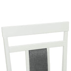 Dining Chair 2 pcs White and Grey Solid Rubber Wood