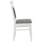 Dining Chair 2 pcs White and Grey Solid Rubber Wood
