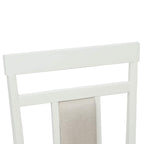 Dining Chair 2 pcs White and Natural Solid Rubber Wood