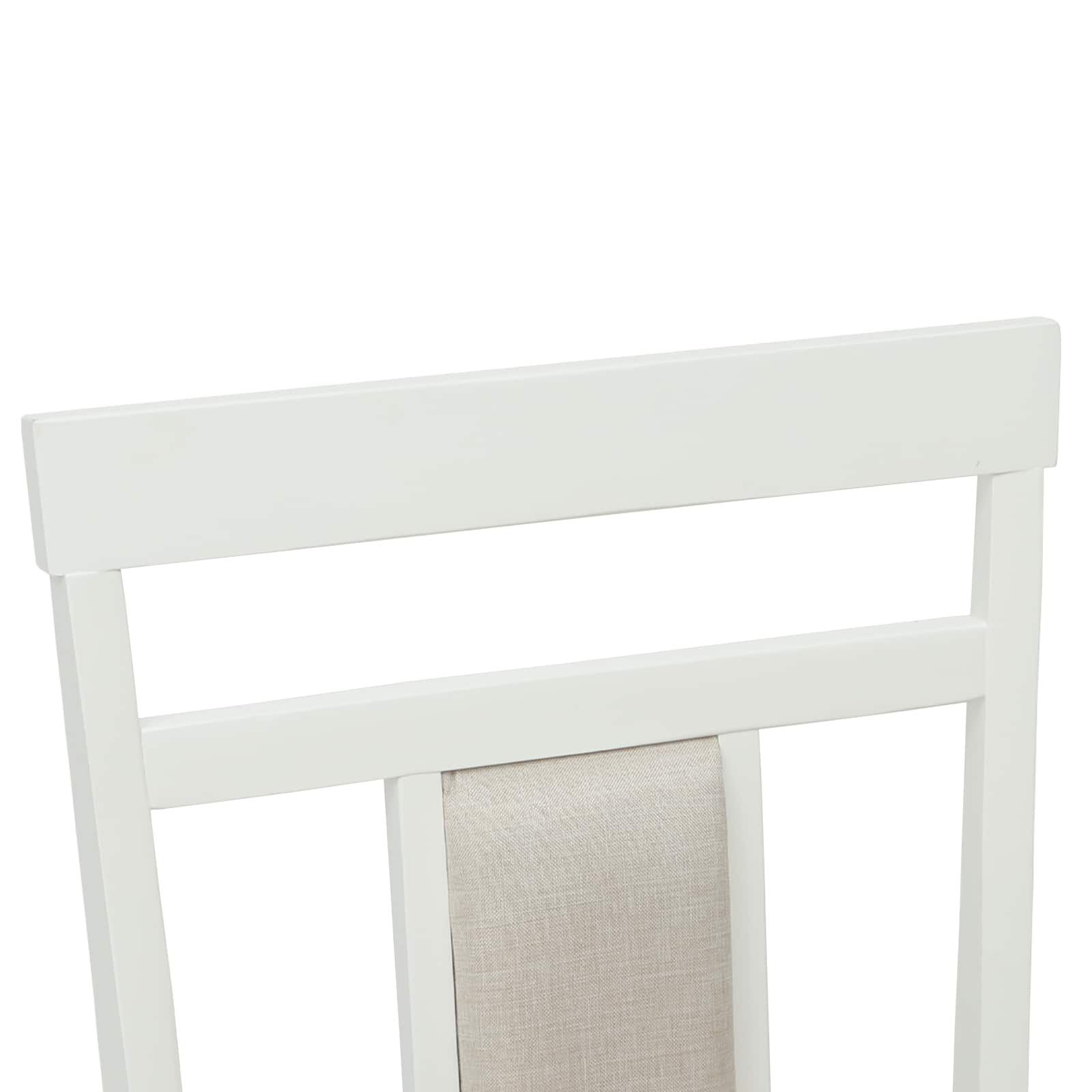 Dining Chair 2 pcs White and Natural Solid Rubber Wood