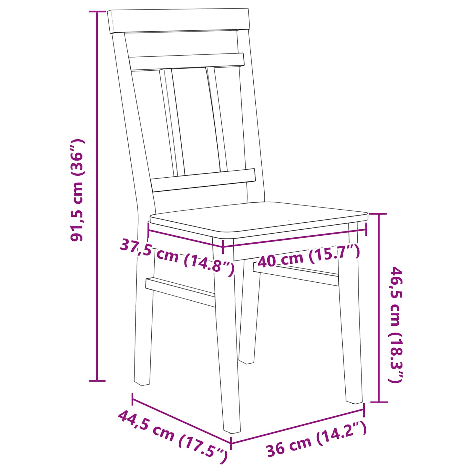 Dining Chair 2 pcs White and Natural Solid Rubber Wood
