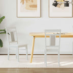 Dining Chair 2 pcs White Solid Rubber Wood