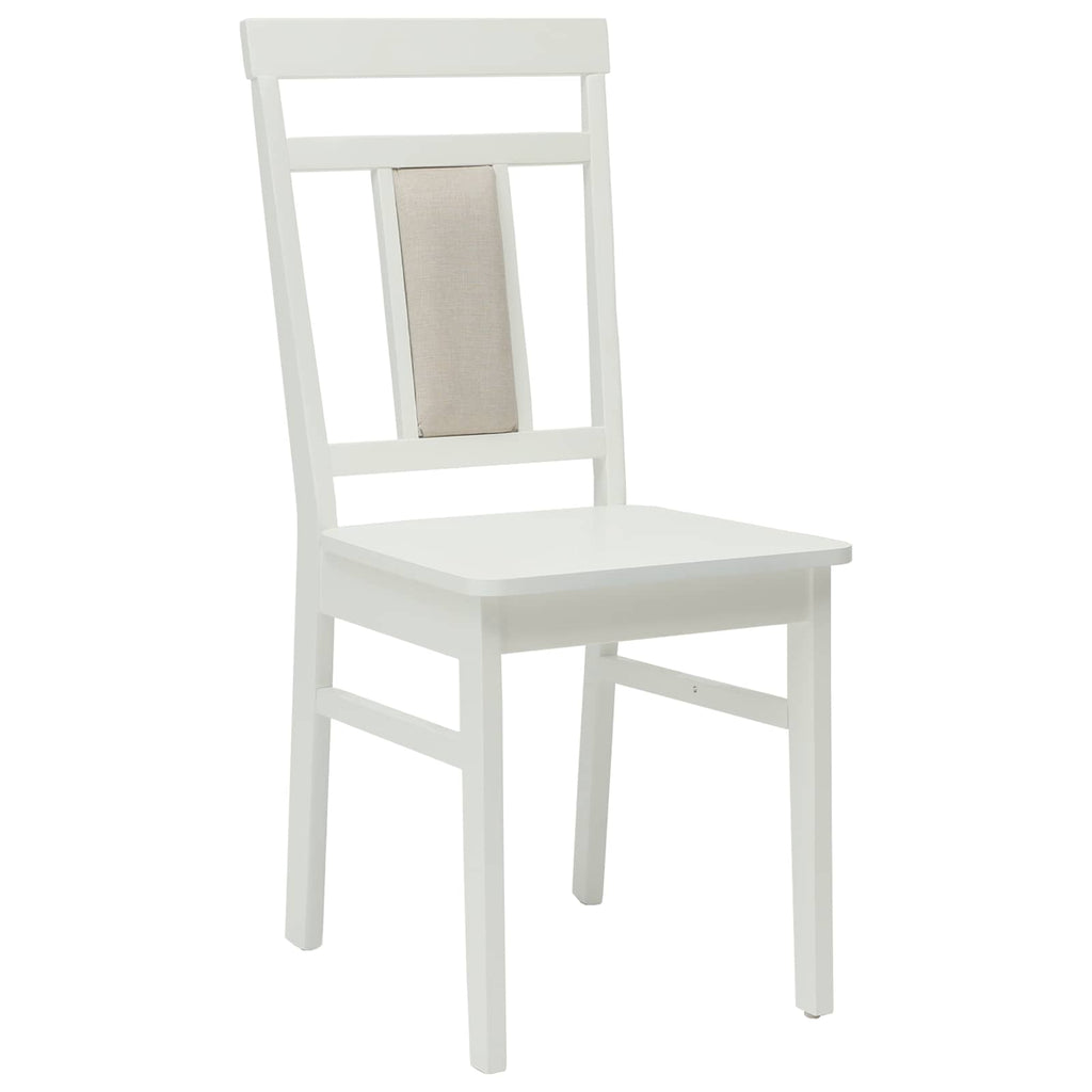 Dining Chair 2 pcs White Solid Rubber Wood