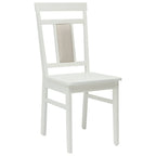 Dining Chair 2 pcs White Solid Rubber Wood