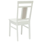 Dining Chair 2 pcs White Solid Rubber Wood