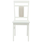 Dining Chair 2 pcs White Solid Rubber Wood