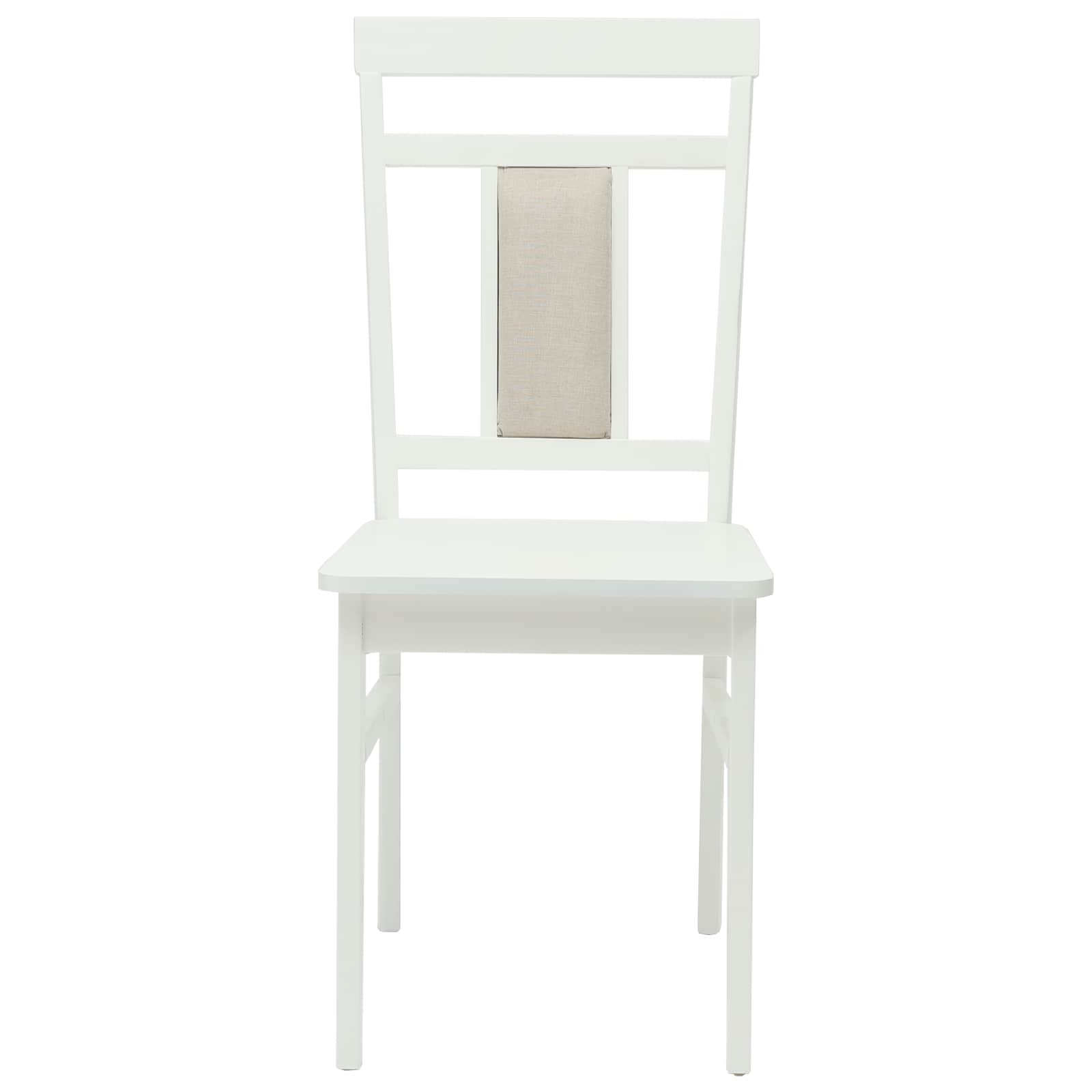 Dining Chair 2 pcs White Solid Rubber Wood