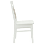 Dining Chair 2 pcs White Solid Rubber Wood