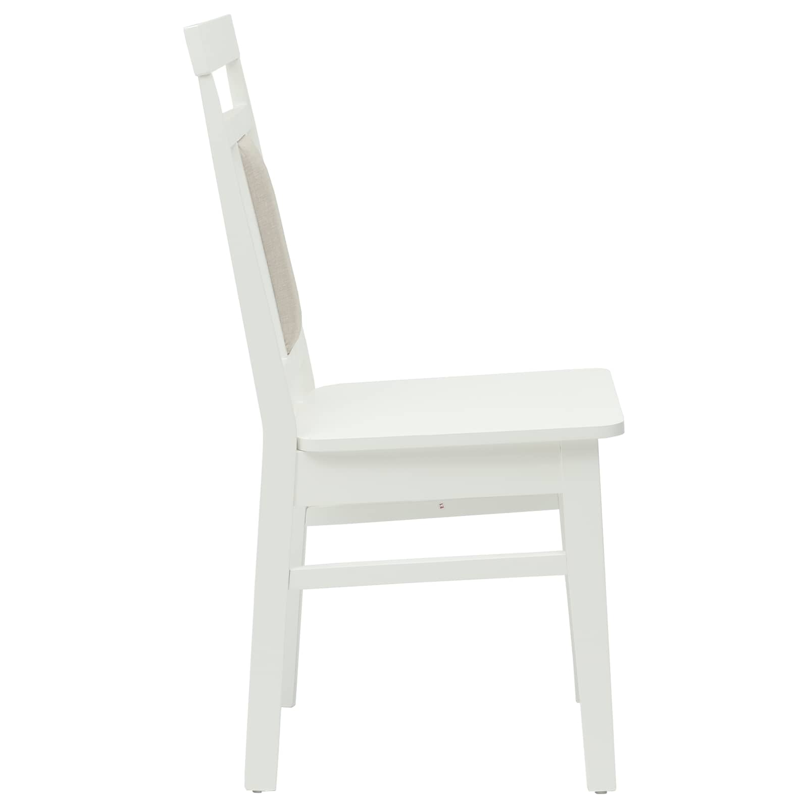 Dining Chair 2 pcs White Solid Rubber Wood