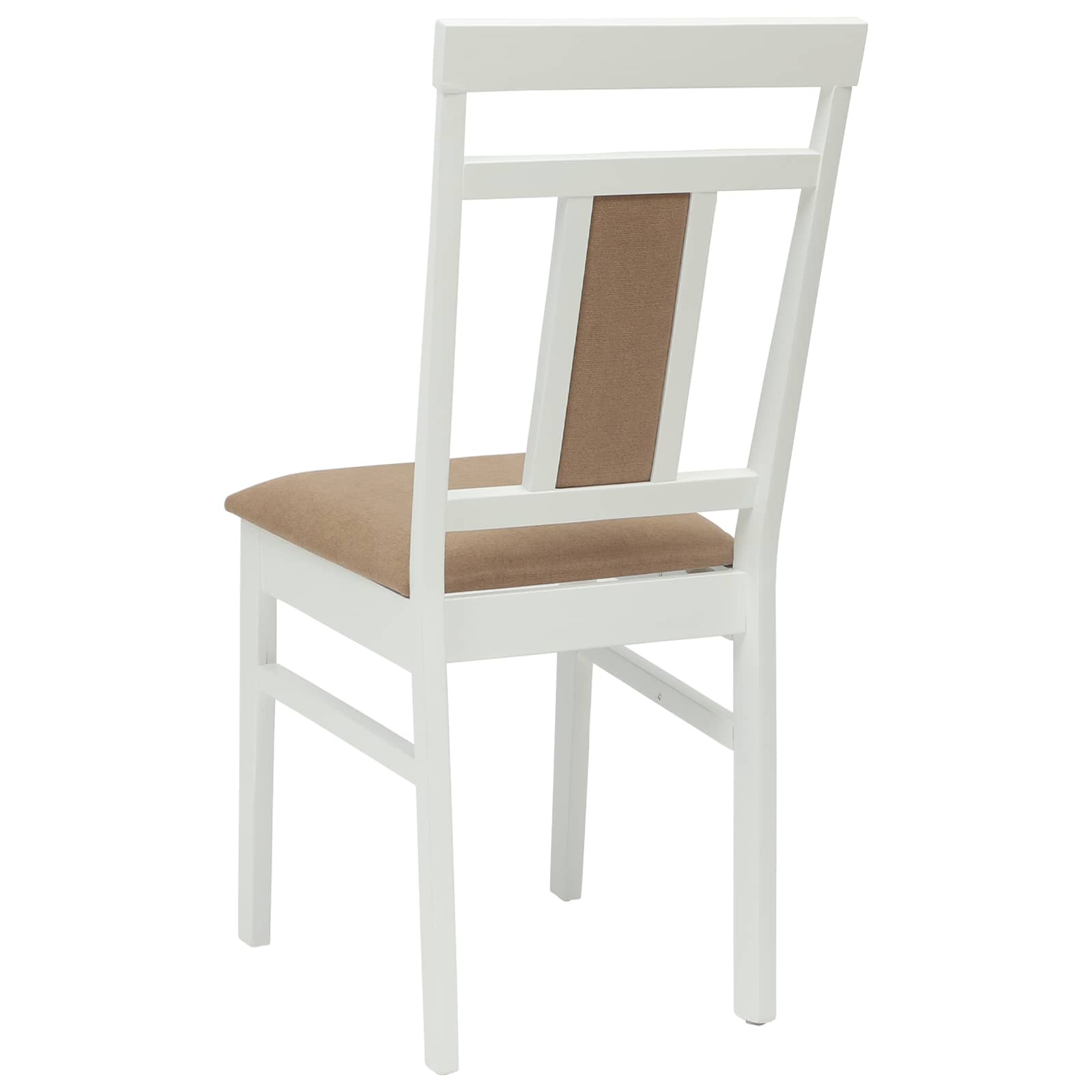 Dining Chair 2 pcs White and Brown Solid Rubber Wood