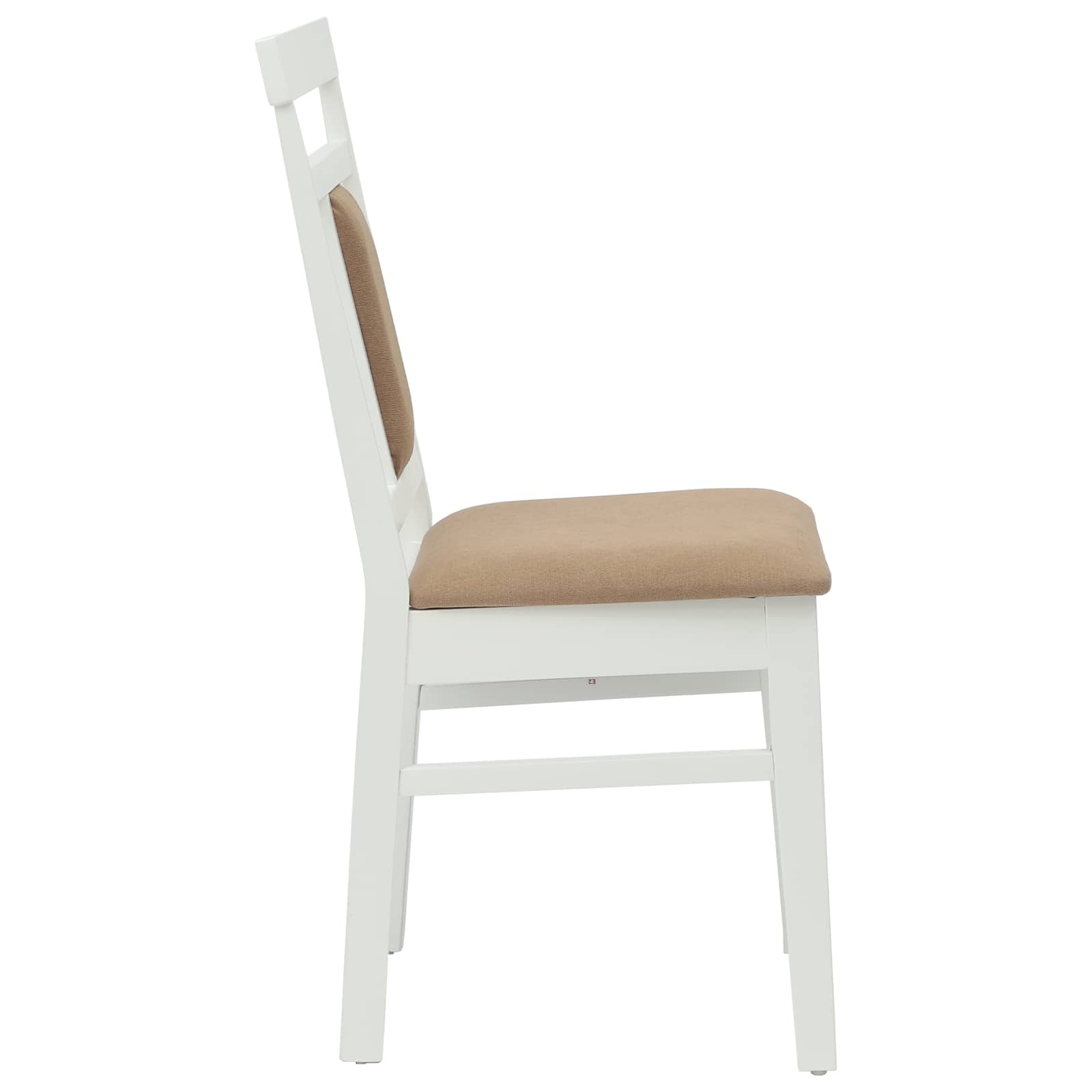 Dining Chair 2 pcs White and Brown Solid Rubber Wood