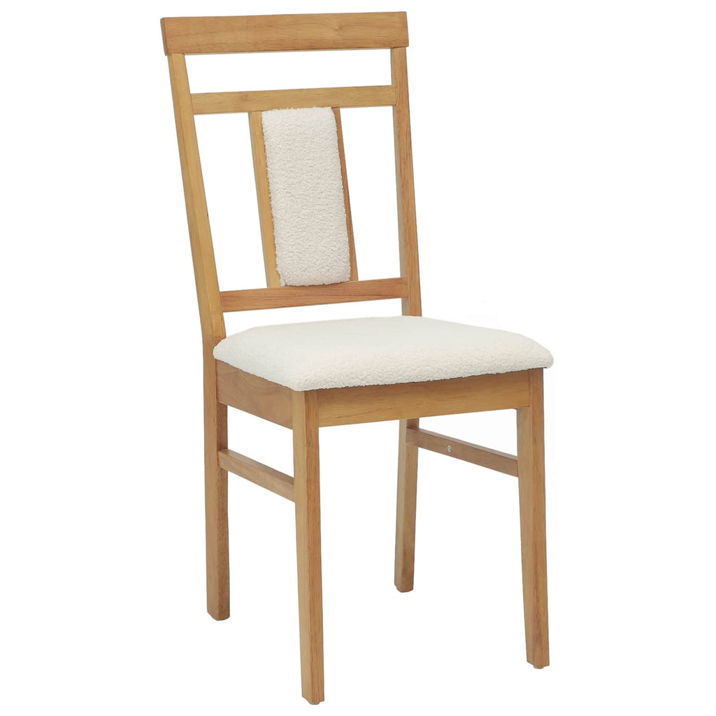 Dining Chair 2 pcs Natural and Light Solid Rubber Wood